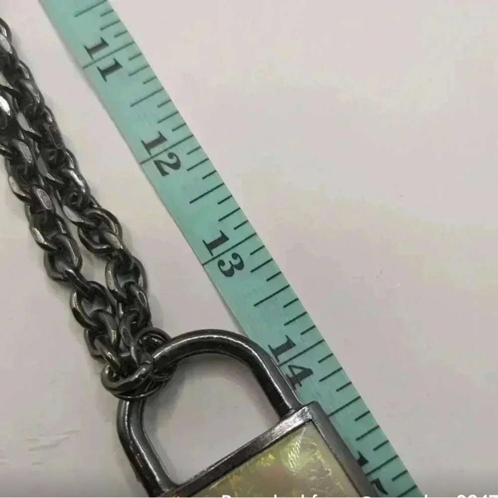 BAUBLE BAR Silver Abalone Lock Necklace - Picture 5 of 5